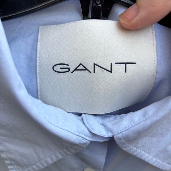 Gant Blue Oversized Asymmetrical Wrap Button Down Shirt - Picture 7 of 14